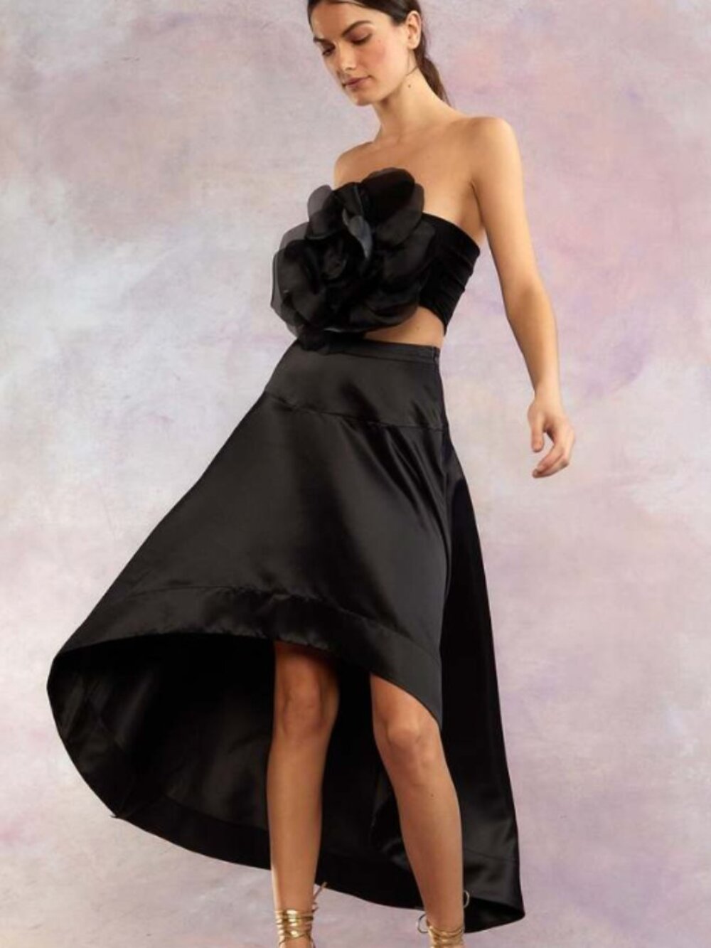 Cynthia Rowley Livia Satin High-Low Skirt